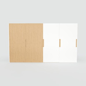 Kleiderschrank Weiß - Individueller Designer-Kleiderschrank - 404 x 232 x 65 cm, Selbst Designen, Böden/hohe Schublade/Schublade Glasfront/kompakt Schublade/Kleiderlift