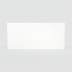 Kleiderschrank Weiß - Individueller Designer-Kleiderschrank - 504 x 232 x 65 cm, Selbst Designen, Böden/hohe Schublade/Schublade Glasfront/kompakt Schublade/Kleiderlift