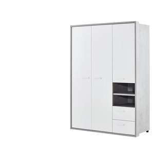 Kleiderschrank - weiß - Materialmix - 153,5 cm - 216,4 cm - cm 63,7 | Möbel Kraft