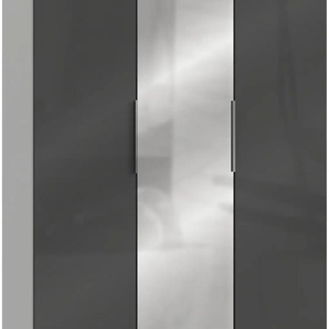 Kleiderschrank WIMEX Level by fresh to go Schränke Gr. B/H/T: 150 cm x 236 cm x 58 cm, 3 St., weiß (weiß, grauglas) Kleiderschrank Drehtürenschrank Drehtürenschränke Schränke