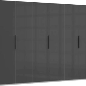Kleiderschrank WIMEX Level by fresh to go Schränke Gr. B/H/T: 300 cm x 216 cm x 58 cm, 6 St., weiß (weiß, grauglas) Drehtürenschrank Kleiderschrank Drehtürenschränke Schränke Türen vollflächig mit farbigem Glas