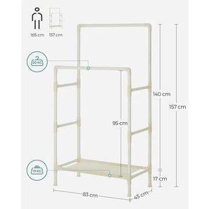 Kleiderständer - weiß - Kunststoff,Metall - 83 cm - 157 cm | Möbel Kraft