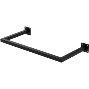 Kleiderstange Rechteck für die Wand, T30cm x B60cm, Schwarz, aus Stahl, rostfrei, Garderobenstange U-Form, Kleiderständer Wandmontage, Kleidergestell