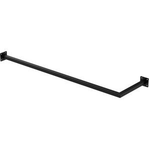 Kleiderstange Übereck für die Wand, T30cm x B110cm, Schwarz, aus Stahl, rostfrei, Garderobenstange L-Form, Kleiderständer Wandmontage, Kleidergestell