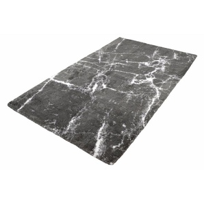 Kleine Wolke Badematte Como, Höhe 16 mm, rutschhemmend beschichtet, fußbodenheizungsgeeignet, Baumwolle, quadratisch, Badteppich, modernes Marmor Design, waschbar