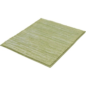 Kleine Wolke Badematte Glow, Höhe 14 mm, rutschhemmend beschichtet, fußbodenheizungsgeeignet, Polyester, rechteckig, Badteppich, Uni Farben, Streifen Struktur, Hoch-Tief Effekt