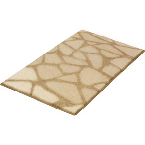 Kleine Wolke Badematte Inspire, Höhe 15 mm, rutschhemmend beschichtet, fußbodenheizungsgeeignet, Kunstfaser, quadratisch, Badteppich, Stein Optik, waschbar