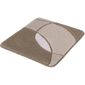 Badematte KLEINE WOLKE Kent Badematten Gr. rechteckig (55 cm x 65 cm), 1 St., Polyacryl, beige Badematten Badteppich, modernes Design, Hoch-Tief Effekt, waschbar