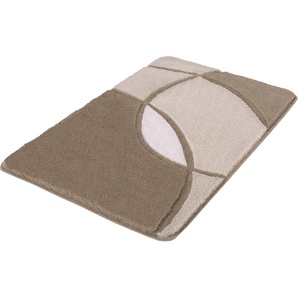 Badematte KLEINE WOLKE Kent Badematten Gr. rechteckig (60 cm x 100 cm), 1 St., Polyacryl, beige Badematten Badteppich, modernes Design, Hoch-Tief Effekt, waschbar