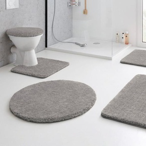 Kleine Wolke Badematte RELAX, Höhe 30 mm, rutschhemmend beschichtet, fußbodenheizungsgeeignet, Polyacryl, 2-tlg. Stand-WC Set, Badteppich, Uni Farben, rechteckig, rund & als Set erhältlich