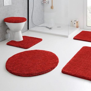 Kleine Wolke Badematte RELAX, Höhe 30 mm, rutschhemmend beschichtet, fußbodenheizungsgeeignet, Polyacryl, 2-tlg. Stand-WC Set, Badteppich, Uni Farben, rechteckig, rund & als Set erhältlich