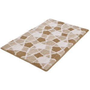Kleine Wolke Badematte Sintra, Höhe 15 mm, rutschhemmend beschichtet, fußbodenheizungsgeeignet, Polyacryl, rechteckig, Badteppich, modernes Mosaikdesign