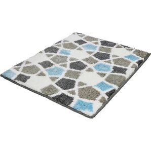 Kleine Wolke Badematte Sintra, Höhe 15 mm, rutschhemmend beschichtet, fußbodenheizungsgeeignet, Polyacryl, rechteckig, Badteppich, modernes Mosaikdesign