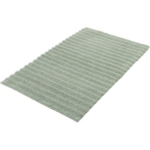 Kleine Wolke Badematte Yara, Höhe 5 mm, beidseitig nutzbar, fußbodenheizungsgeeignet, Baumwolle, rechteckig, Badteppich, Uni Farben, gestreift, waschbar