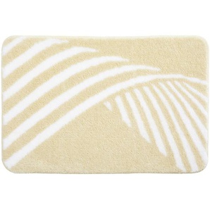 Kleine Wolke Badteppich Leandra, Beige, Textil, Struktur, rechteckig, 60 cm, Grüner Punkt, Textiles Vertrauen - Oeko-Tex®, Hohenstein, für Fußbodenheizung geeignet, rutschhemmend, schadstoffgeprüft, Badtextilien, Badematten