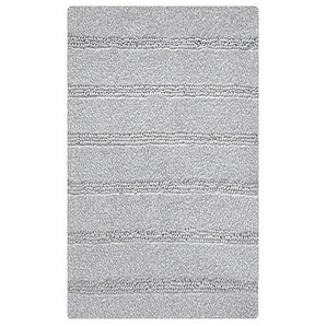 Kleine Wolke Badteppich Monrovia, Platin, Textil, Streifen, rechteckig, 70 cm, Textiles Vertrauen - Oeko-Tex®, für Fußbodenheizung geeignet, rutschhemmend, Badtextilien, Badematten