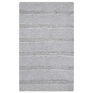Kleine Wolke Badteppich Monrovia, Platin, Textil, Streifen, quadratisch, 60 cm, Textiles Vertrauen - Oeko-Tex®, für Fußbodenheizung geeignet, rutschhemmend, Badtextilien, Badematten