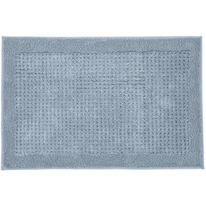 Kleine Wolke Badteppich Net, Blau, Textil, Uni, rechteckig, 70x120 cm, Oeko-Tex® Standard 100, für Fußbodenheizung geeignet, Badtextilien, Badematten