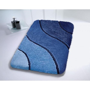 Kleine Wolke Badteppich Wave marineblau, 55 x 65 cm Badteppich