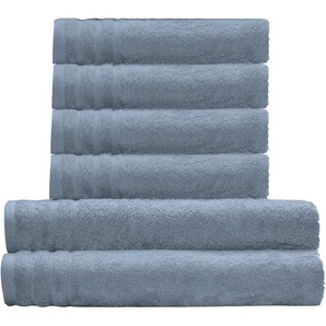 Kleine Wolke Handtuch Set Royal, 6 Stück (4x Handtücher 50/100 cm + 2x Duschtücher 70/140 cm), Frottier (Set, 6-St), Uni Farben, mit Bordüre, weich, in verschiedenen Sets erhältlich