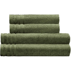 Kleine Wolke Handtuch Set Royal, Handtücher + Duschtücher, Frottier (Set, 4-St), Uni Farben, mit Bordüre, weich, auch als zweifarbiges Set erhältlich