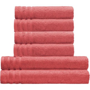 Kleine Wolke Handtuch Set Royal, Handtücher + Duschtücher, Frottier (Set, 6-St), Uni Farben, mit Bordüre, weich, auch als zweifarbiges Set erhältlich