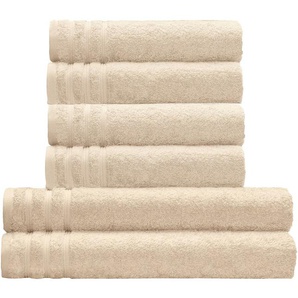Kleine Wolke Handtuch Set Royal, Handtücher + Duschtücher, Frottier (Set, 6-St), Uni Farben, mit Bordüre, weich, auch als zweifarbiges Set erhältlich