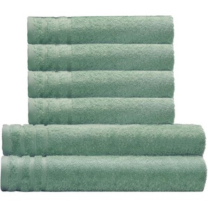 Kleine Wolke Handtuch Set Royal, Handtücher + Duschtücher, Frottier (Set, 6-St), Uni Farben, mit Bordüre, weich, auch als zweifarbiges Set erhältlich