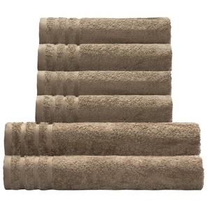 Kleine Wolke Handtuch Set Royal, Handtücher + Duschtücher, Frottier (Set, 6-St), Uni Farben, mit Bordüre, weich, auch als zweifarbiges Set erhältlich