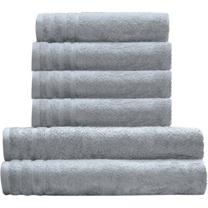 Kleine Wolke Handtuch Set Royal, Handtücher + Duschtücher, Frottier (Set, 6-St), Uni Farben, mit Bordüre, weich, auch als zweifarbiges Set erhältlich
