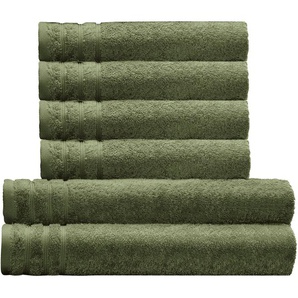 Kleine Wolke Handtuch Set Royal, Handtücher + Duschtücher, Frottier (Set, 6-St), Uni Farben, mit Bordüre, weich, auch als zweifarbiges Set erhältlich