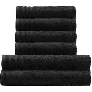 Kleine Wolke Handtuch Set Royal, Handtücher + Duschtücher, Frottier (Set, 6-St), Uni Farben, mit Bordüre, weich, auch als zweifarbiges Set erhältlich