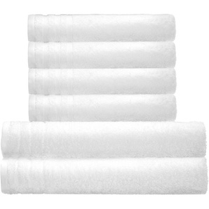 Kleine Wolke Handtuch Set Royal, Handtücher + Duschtücher, Frottier (Set, 6-St), Uni Farben, mit Bordüre, weich, auch als zweifarbiges Set erhältlich