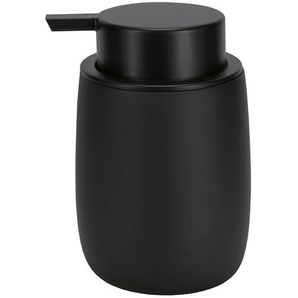 Kleine Wolke Seifenspender Bonny, Schwarz, Stein, Uni, 12.7 cm, Kunststoffpumpe, Badaccessoires, Waschplatzzubehör, Seifenspender