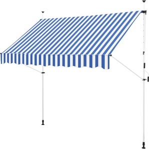 Klemmmarkise GARTENFREUDE Markisen Gr. 200 cm, 120 cm, blau (blau, weiß) Klemm-Markisen