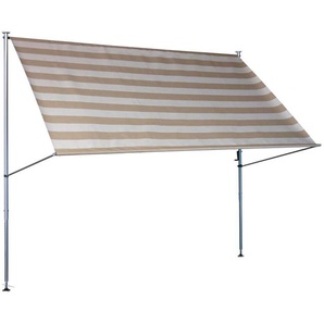 Klemmmarkise Premium Streifen taupe