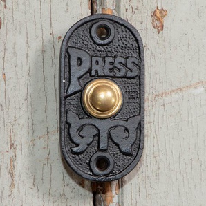 Klingel in schwarz -Press, moderne Türklingel Haustür Schelle Antike Beschläge