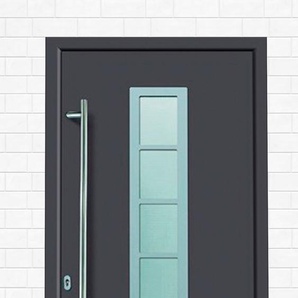 KM ZAUN Haustür A04 Türen Gr. 98 cm, Türanschlag DIN links, grau (anthrazit) Haustüren