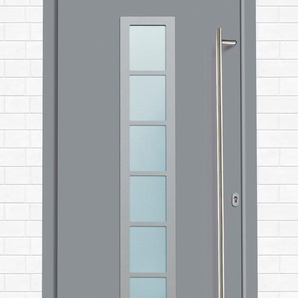 KM ZAUN Haustür A04 Türen Gr. 98 cm, Türanschlag DIN rechts, grau Haustüren