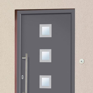 KM ZAUN Haustür A05 Türen Gr. 98 cm, Türanschlag DIN links, grau (anthrazit) Haustüren