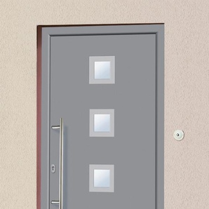 KM ZAUN Haustür A05 Türen Gr. 98 cm, Türanschlag DIN links, grau Haustüren
