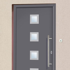 KM ZAUN Haustür A05 Türen Gr. 98 cm, Türanschlag DIN rechts, grau (anthrazit) Haustüren