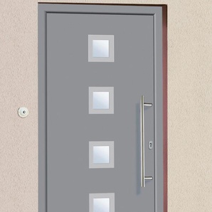 KM ZAUN Haustür A05 Türen Gr. 98 cm, Türanschlag DIN rechts, grau Haustüren