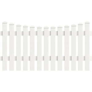 KM ZAUN Staketenzaun Meran Z37 Zaunelemente LxH: 148x80 cm Gr. H/L: 80 cm x 1,48 m H/L: 80 cm, weiß Zaunelemente