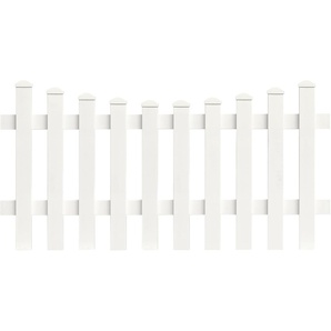 KM ZAUN Staketenzaun Triest Z74 Zaunelemente LxH: 155,4x120 cm Gr. H/L: 120 cm x 1,55 m H/L: 120 cm, weiß Zaunelemente