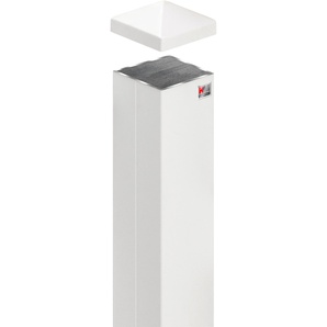 KM ZAUN Zaunpfosten BxTxH: 7x7x110 cm weiß Zaunpfosten
