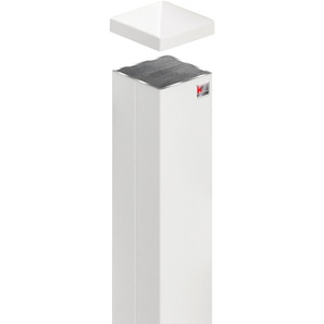 KM ZAUN Zaunpfosten BxTxH: 7x7x190 cm weiß Zaunpfosten