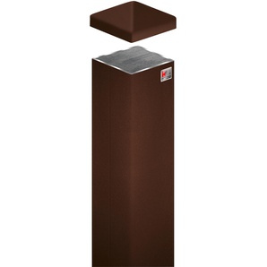 KM ZAUN Zaunpfosten BxTxH: 9x9x110 cm braun Zaunpfosten