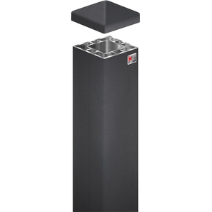 KM ZAUN Zaunpfosten BxTxH: 9x9x160 cm grau (anthrazit) Zaunpfosten