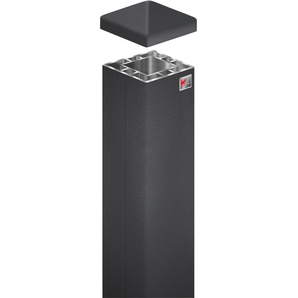 KM ZAUN Zaunpfosten BxTxH: 9x9x190 cm grau (anthrazit) Zaunpfosten